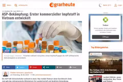 德媒：越南成功研制出世界上第一款非洲猪瘟疫苗