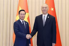 越南国家主席武文赏会见中共中央书记处书记蔡奇