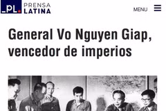 拉丁美洲通讯社刊登有关无元甲大将和越南奠边府大捷的文章。图自越通社