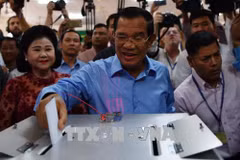 柬埔寨第六届国会选举开始投票