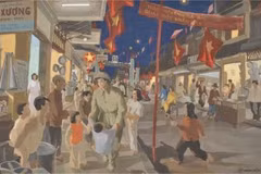 画家黎青德作品《河内解放夜》。图自互联网