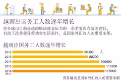 越南出国务工人数逐年增长