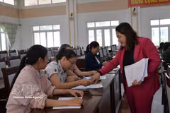 少数民族同胞参加招聘会活动。图自越通社