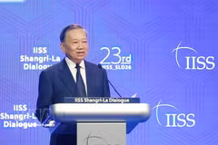 越共中央总书记、国家主席苏林发表讲话。图自越通社