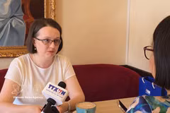 俄罗斯外交部莫斯科国立国际关系学院（MGIMO）东盟研究中心主任叶卡捷琳娜•科尔杜诺娃（Ekaterina Koldunova）副教授接受越通社记者采访。图自越通社