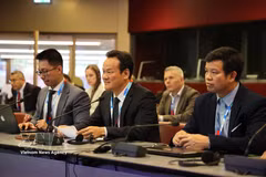 出席会议的越南代表团。图自越通社