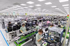 三星（越南）的生产厂。图自越通社