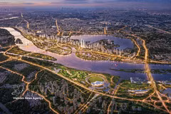 红河景观大道轴线效果图。图自越通社