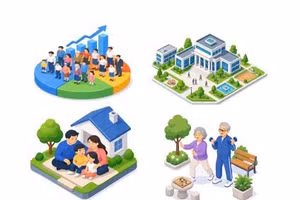 到2030年、2035年和2045年的社会发展指标