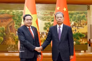越南国会主席陈青敏与中共中央政治局常委、全国人大常委会委员长赵乐际举行会谈 