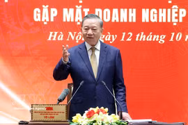 越共中央总书记、国家主席苏林发表讲话。图自越通社