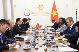 会谈现场。图自越通社
