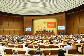 第十六届国会第一次会议的一场会议。图自越通社