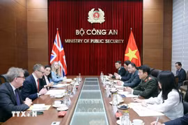 会见场景。图自越通社