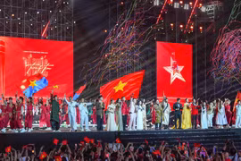 由《人民报》与胡志明市人民委员会联合举办的政治文艺节目“祖国在我心中”。图：《人民报》
