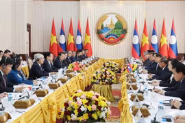 会见现场。图自越通社