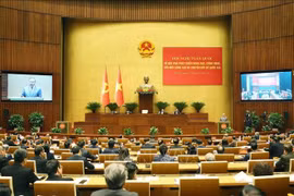 越共中央总书记苏林在全国科技创新突破发展和国家数字化转型工作会议上发表讲话。图自越通社