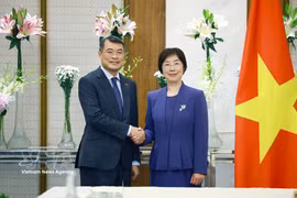 黎明兴总理和亚洲基础设施投资银行（AIIB）行长邹加怡。图自越通社