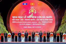 第九届越老中三国丢包狂欢节在越南奠边省开幕。图自越通社