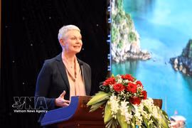 挪威驻越南大使希尔德·索尔巴肯。图自越通社