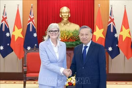 越共中央总书记苏林会见澳大利亚总督萨曼莎·莫斯廷