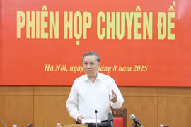 苏林总书记发表讲话。图自越通社
