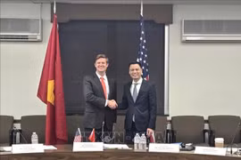 越南外交部副部长邓黄江与美国国务院代理助理国务卿弗利特·怀特。图自越通社