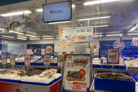 越南水产品已上架国内各大超市。图自越通社