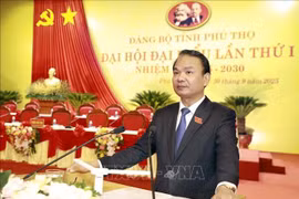 富寿省委书记邓春峰在会议开幕式上发表讲话。图自越通社