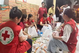 越南红十字会紧急救助乂安省受灾民众。图自越通社