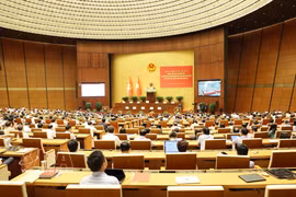 国会大厦延鸿大会堂主会场场景。图自越通社