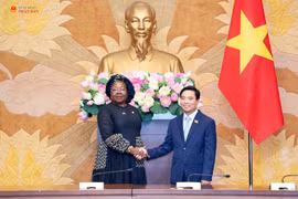 越南国会副主席阮尹英与科特迪瓦国民议会副议长Traoré Fatoumata Epse Diop。图自daibieunhandan.vn