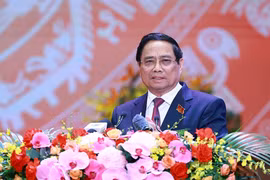 范明政总理在越南社会主义共和国政府成立80周年纪念大会上发表讲话。图自越通社