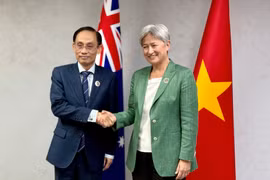 越南外交部长黎怀忠会见澳大利亚外交部长黄英贤。外交部供图