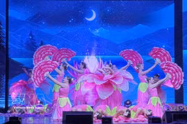 旅俄越南人艺术团的表演节目。图自越通社