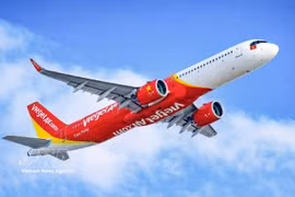 越捷航空公司的飞机。图自越通社