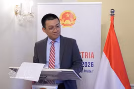 越南驻奥地利大使武黎泰皇在论坛上致开幕词。图自越通社