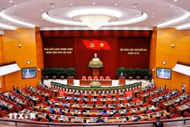 资料图：越共十三大场景。图自越通社