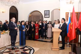 在胡志明市举办的俄罗斯国庆日庆典场景。图自越通社