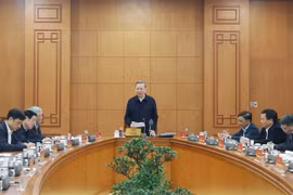 苏林总书记发表讲话。图自越通社