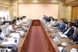 越南卫生部副部长杜春宣与由美国商会东南亚与大洋洲地区执行总监约翰·戈耶率领的美国企业代表团举行工作会谈。图自Vietnam+