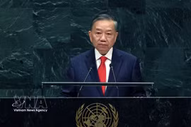 越共中央总书记、国家主席苏林在第81届联合国大会一般性辩论上发表讲话。图自越通社