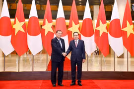 越南国会主席陈青敏会见日本首相石破茂。图自越通社