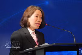 越南驻阿根廷大使吴明月发表讲话。图自越通社