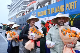 新年伊始岘港市迎来的首批游客。图自越通社