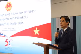 越南驻泰国大使范越雄发表讲话。图自越通社