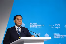 越南政府副总理裴青山在会议上发表讲话。图自越通社