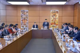 11月5日上午，国会代表分组审议了《民事执行法（修正案）》、《司法鉴定法（修正案）》、《反腐败法（修正案）》及《知识产权法（修正案）》等法律草案。图自越通社
