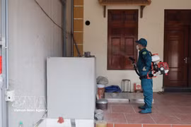各地方成立灭蚊幼虫突击队，结合数字技术和二维码扫描，对蚊虫孳生地进行实时监测。图自越通社