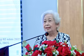 胡志明市儿童权利保护协会主任梁氏顺发表讲话。图自越通社
